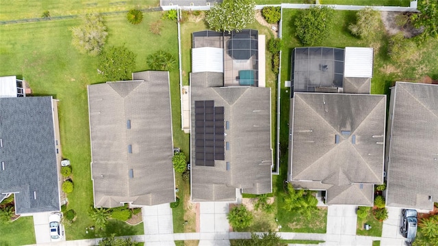 bird's eye view with a residential view