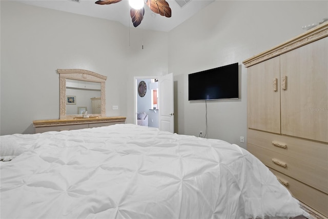 bedroom with a ceiling fan