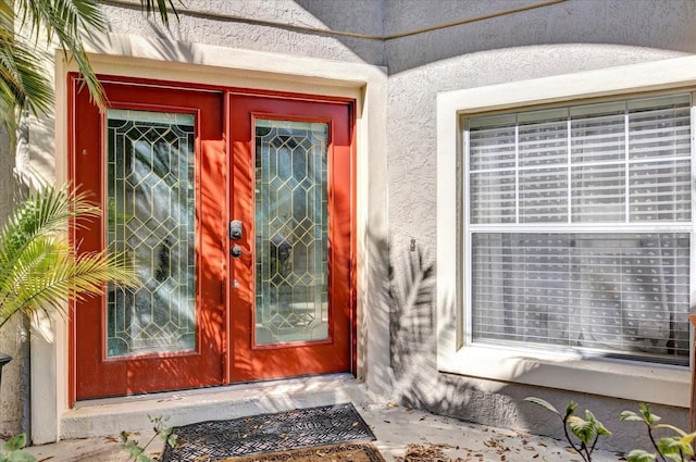 entrance to property with french doors