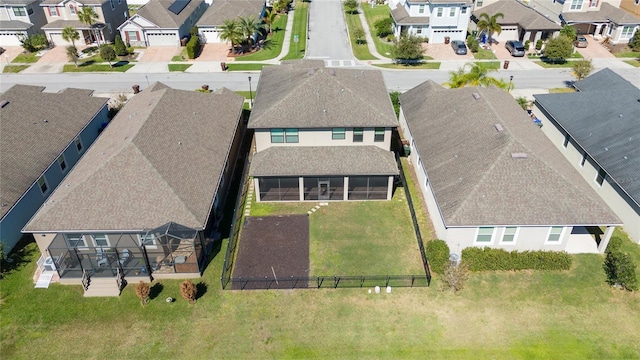 drone / aerial view with a residential view