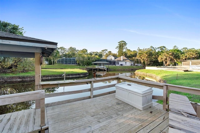 1475 Kettledrum Trl, Deltona, FL 32725 - deck featuring a water view and a lawn
