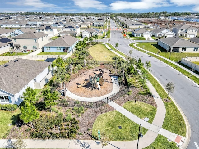 aerial view featuring a residential view