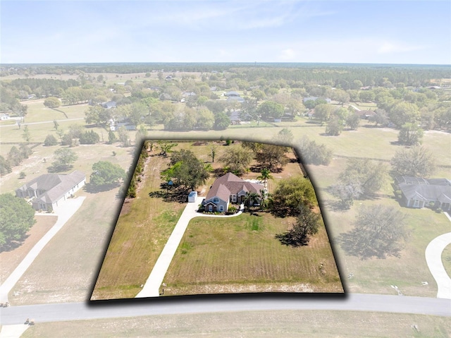 bird's eye view featuring a rural view