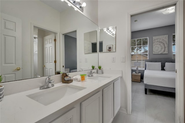 full bathroom featuring a sink and double vanity