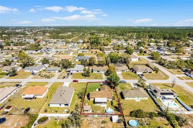 aerial view featuring a residential view