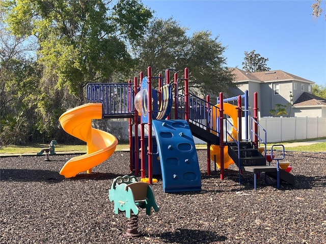 community playground with fence