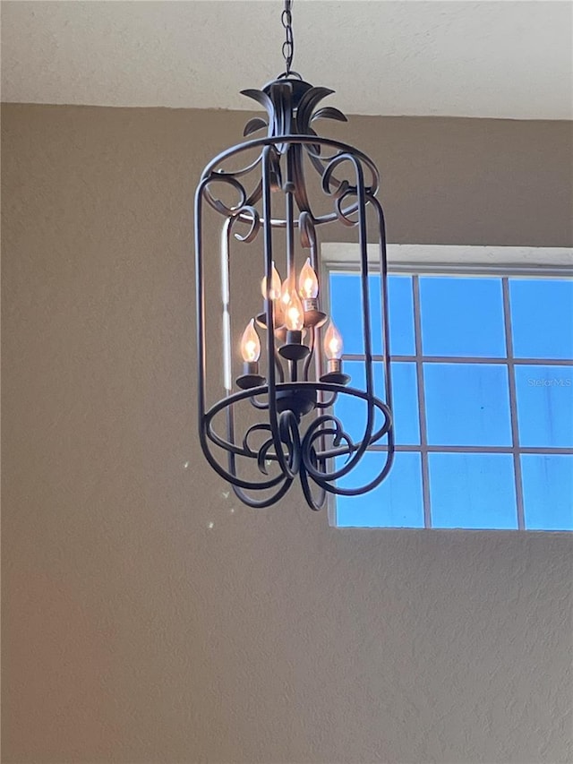 room details with a chandelier