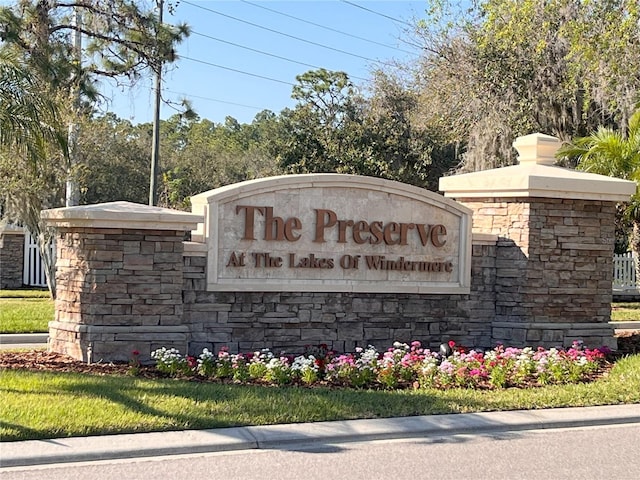 view of community sign
