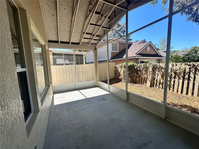 view of unfurnished sunroom