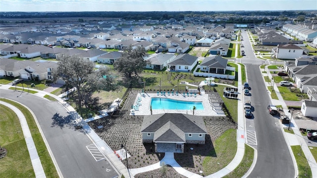 drone / aerial view with a residential view