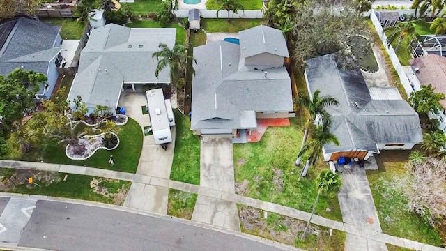 aerial view with a residential view