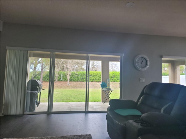 living room featuring plenty of natural light