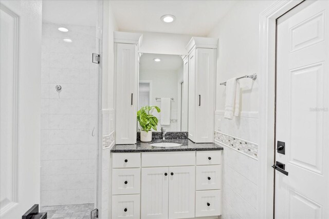 116 E Cottesmore Cir, Longwood, FL 32779 - full bathroom featuring vanity, recessed lighting, and a shower stall