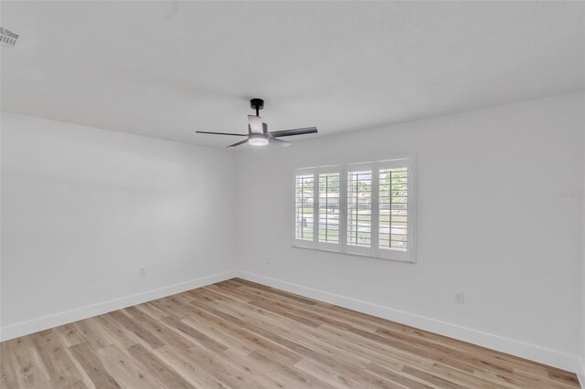 116 E Cottesmore Cir, Longwood, FL 32779 - empty room featuring baseboards, visible vents, light wood-style floors, and a ceiling fan
