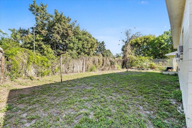 view of yard featuring fence