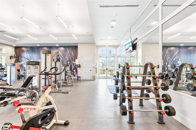 workout area featuring a healthy amount of sunlight