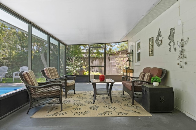 sunroom with plenty of natural light