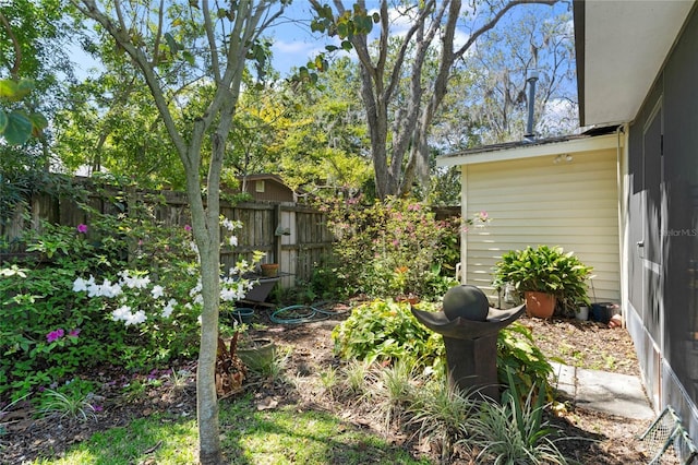 view of yard featuring fence