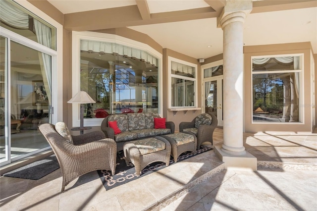 view of patio featuring an outdoor living space