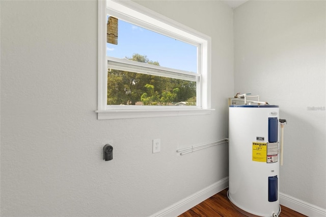 utility room with water heater