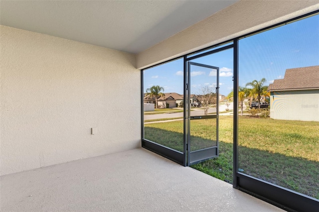 view of unfurnished sunroom