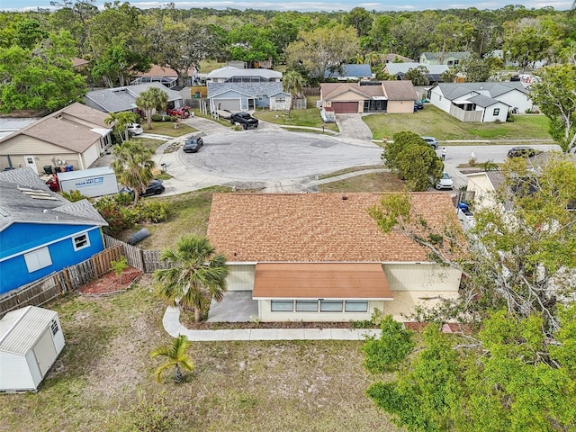 aerial view featuring a residential view