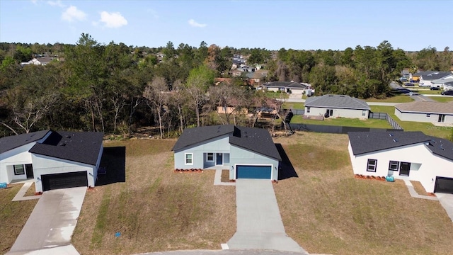 bird's eye view with a residential view