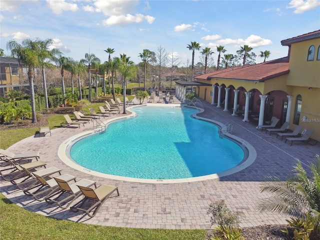 pool featuring a patio