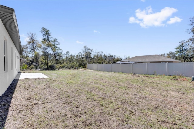 view of yard with fence