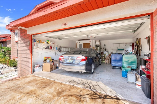 garage with driveway