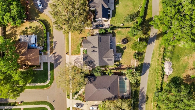 aerial view with a residential view