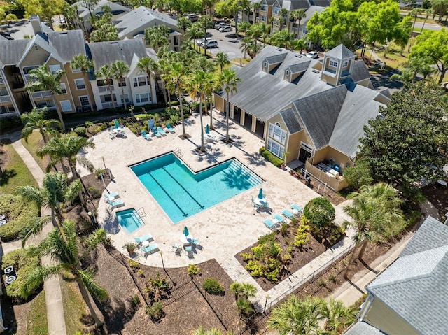 birds eye view of property featuring a residential view