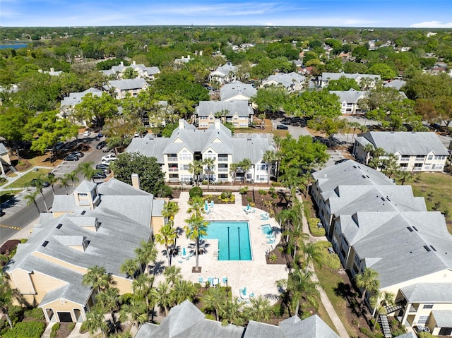 aerial view featuring a residential view