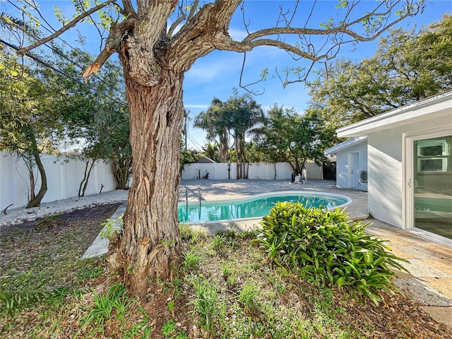 view of pool featuring a fenced in pool, a patio, and a fenced backyard