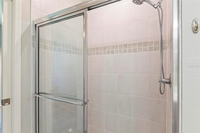 bathroom featuring a shower stall