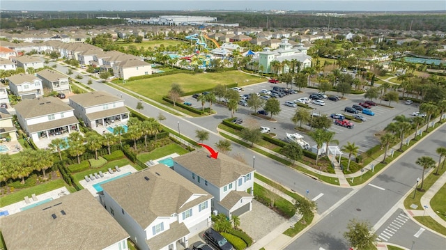 aerial view with a residential view