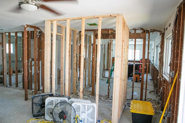 miscellaneous room with ceiling fan