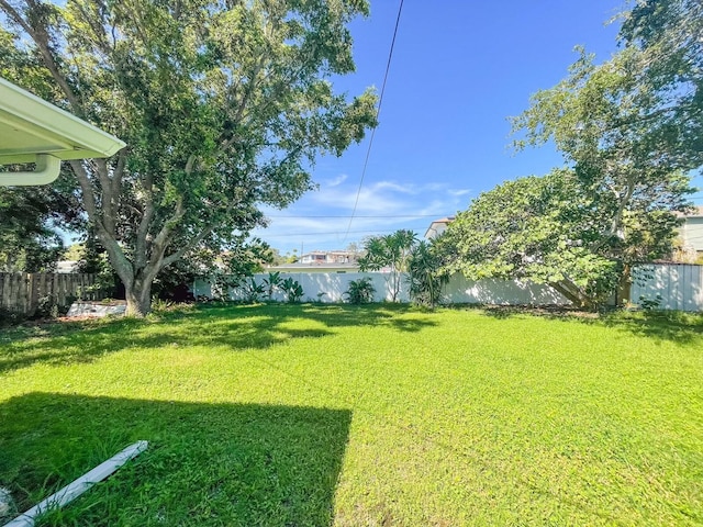 view of yard featuring a fenced backyard