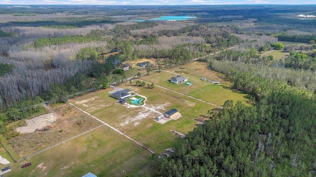 aerial view with a rural view