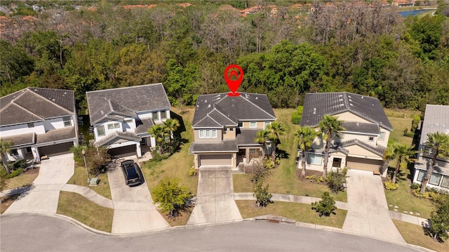 aerial view featuring a residential view