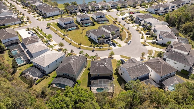 drone / aerial view with a residential view