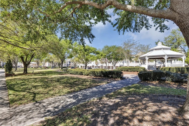 view of community with a gazebo and a yard