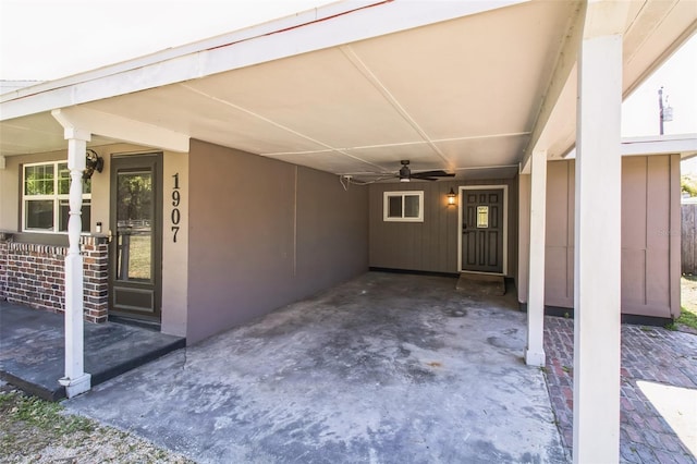 view of patio with a carport