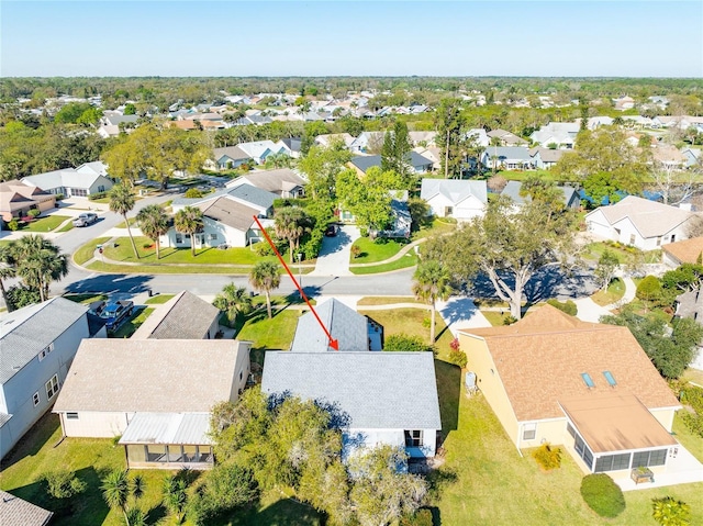 aerial view featuring a residential view