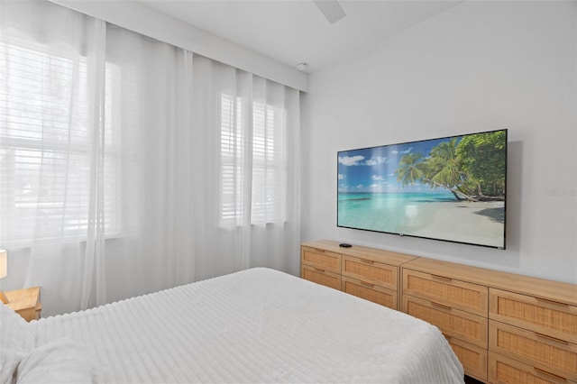 bedroom featuring ceiling fan