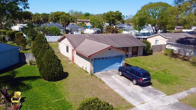 aerial view with a residential view