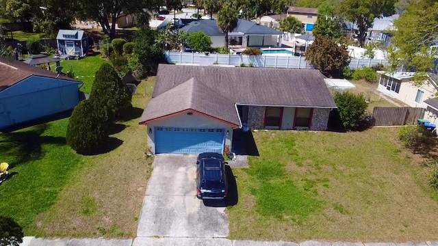 bird's eye view featuring a residential view