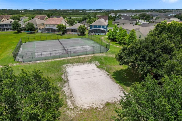 drone / aerial view with a residential view