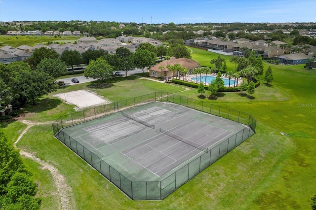 aerial view with a residential view