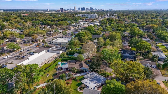 birds eye view of property with a view of city